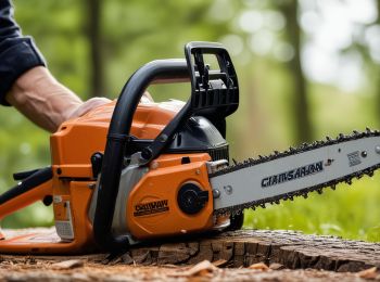 Lawn mower engine being repaired